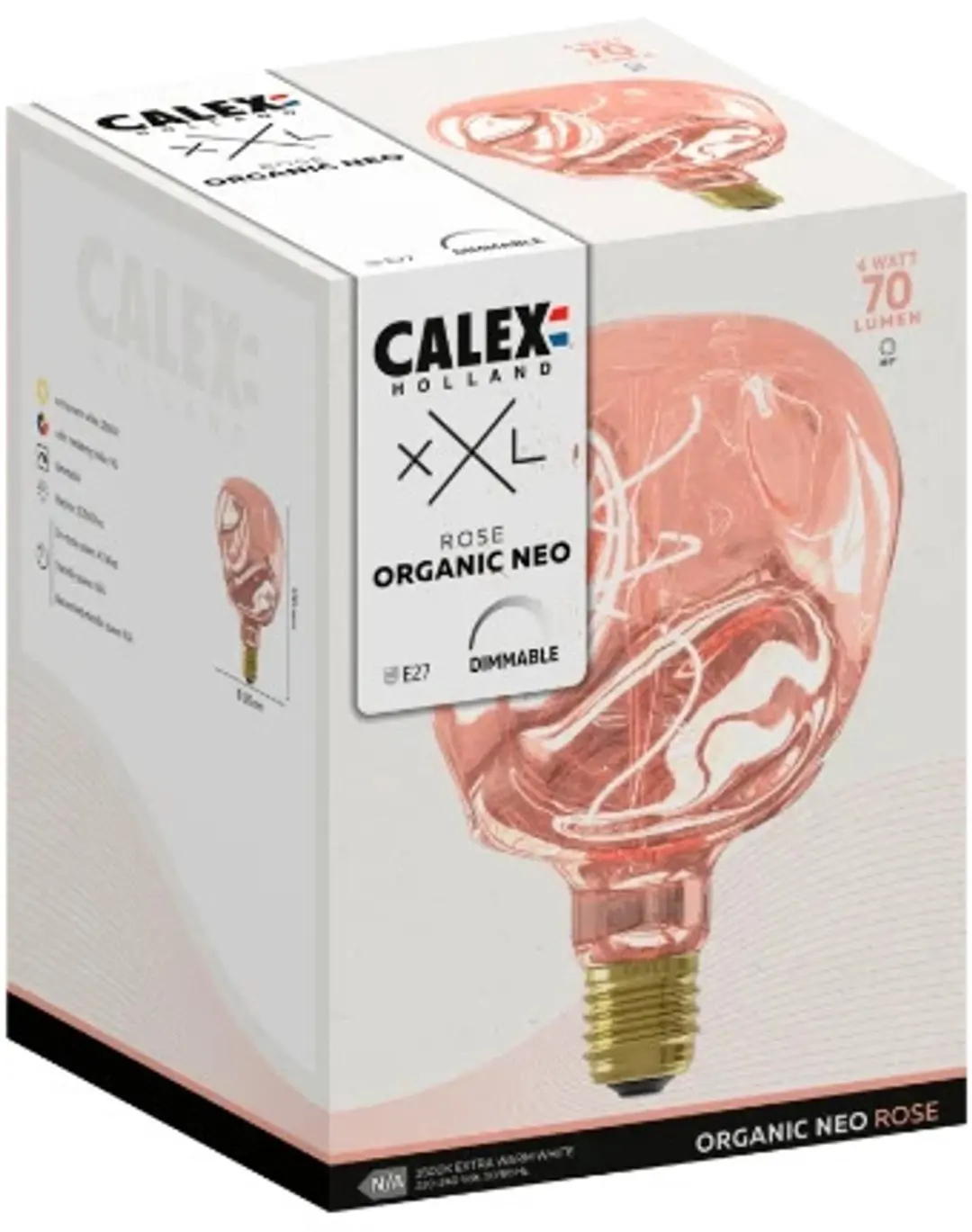 Calex E27 LED Globelamp Organic Neo Rose 4W 1800K