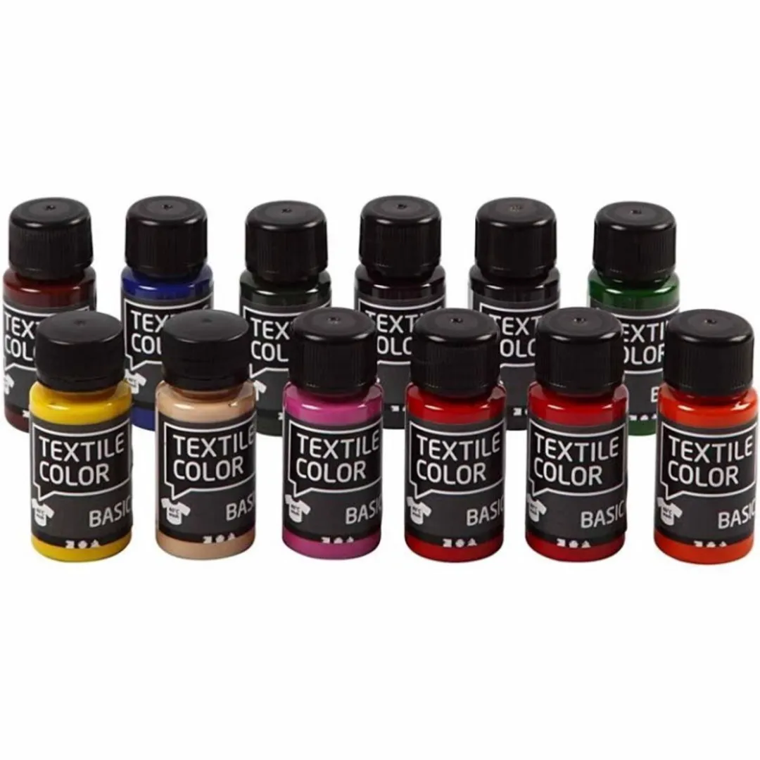 Creativ Company Textile Color Basic Set - 12 Stuks 50ml