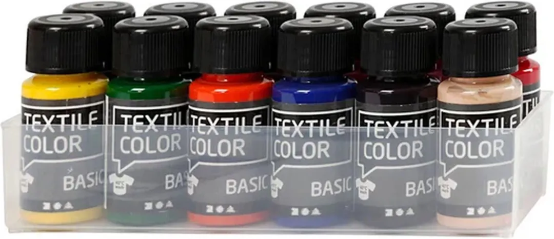 Creativ Company Textile Color Basic Set - 12 Stuks 50ml