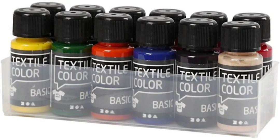 Creativ Company Textile Color Basic Set - 12 Stuks 50ml