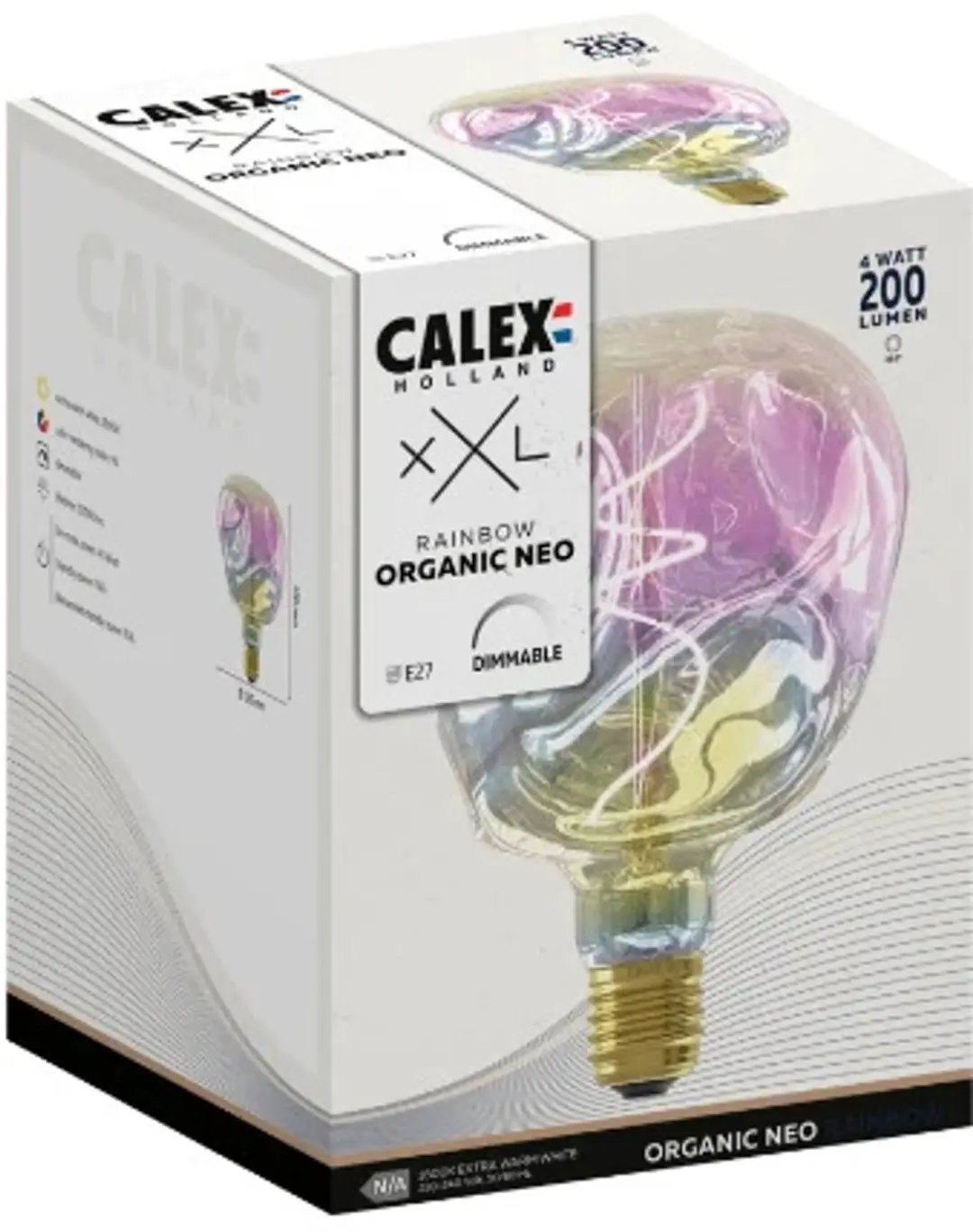 Calex Organic Neo Rainbow E27 LED Globelamp 4W