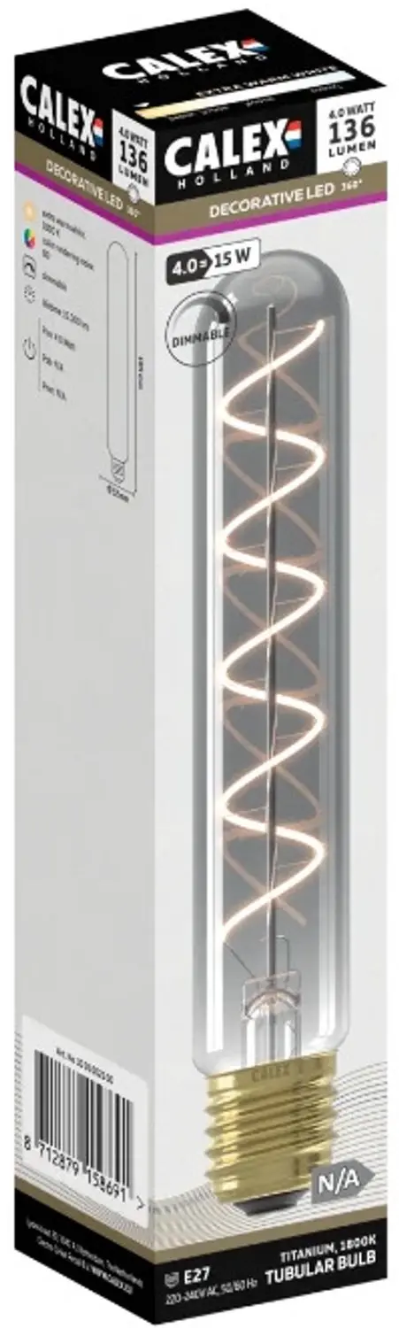 Calex E27 LED Buislamp 4W 1800K - 10x - afbeelding 3 van 6
