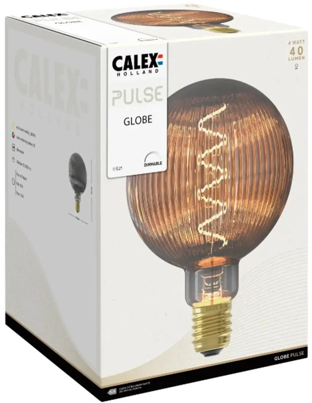 Calex Pulse Nantes Smoke E27 LED Globelamp 4W - 3x - afbeelding 2 van 3