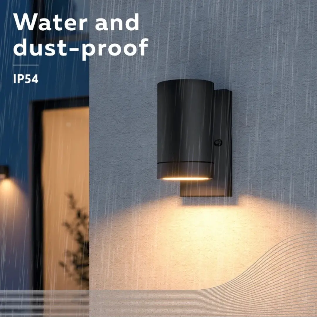 Calex Alba Buiten Wandlamp IP44 - Zwart - 4x - afbeelding 4 van 6