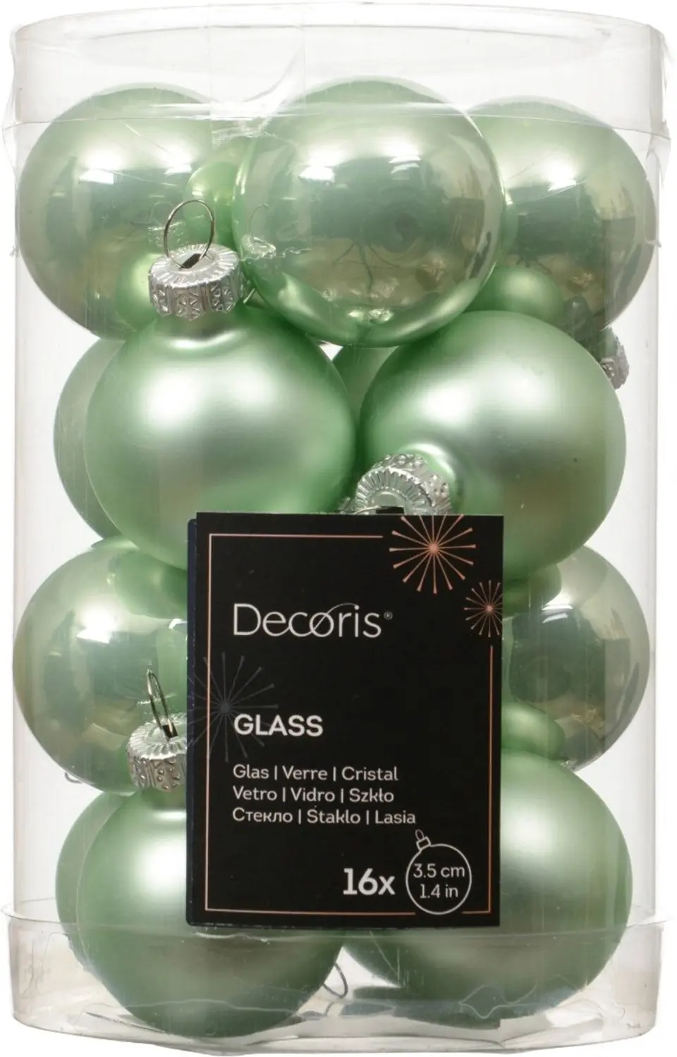 Mini-kerstballen pepermunt Ø 3,5 cm glas