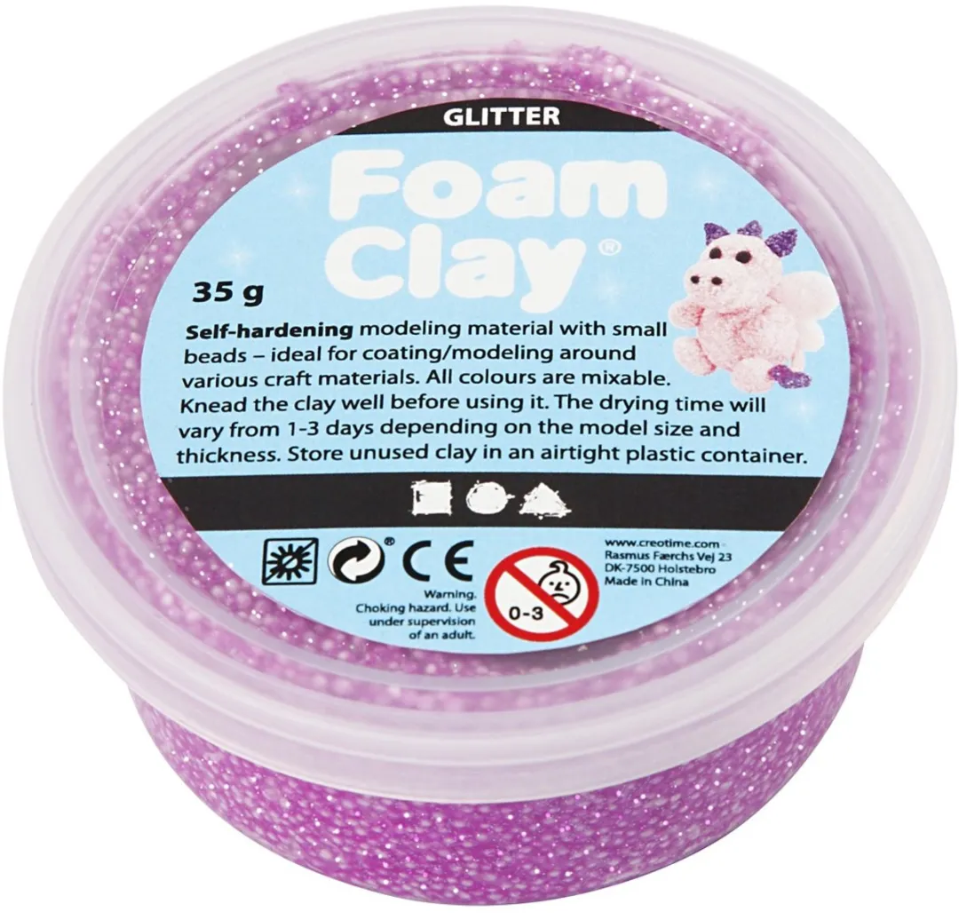 Foam Clay Paars Glitter 35g