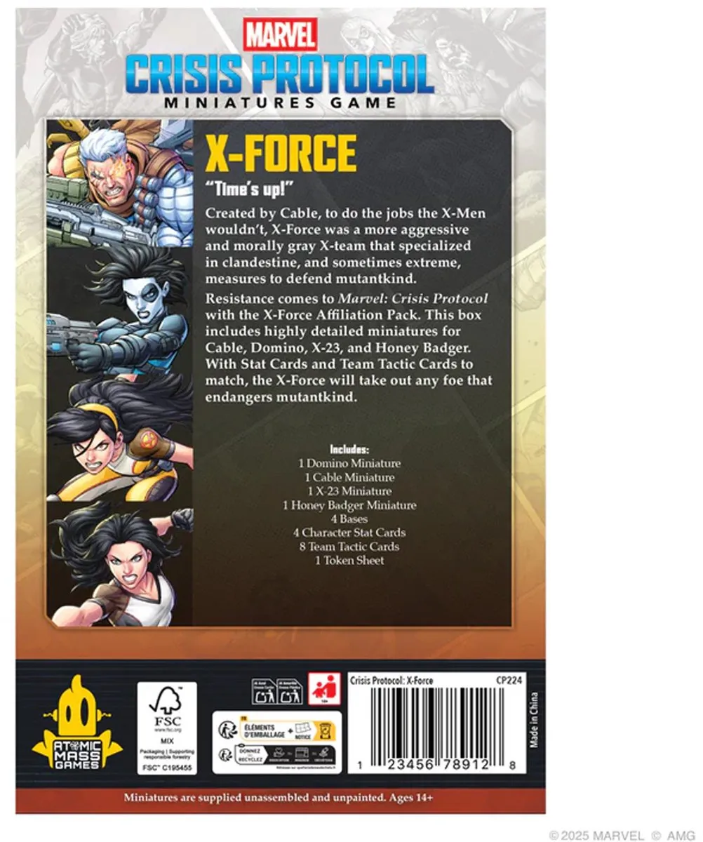 Marvel Crisis Protocol X-Force Affiliation Pack Miniaturen