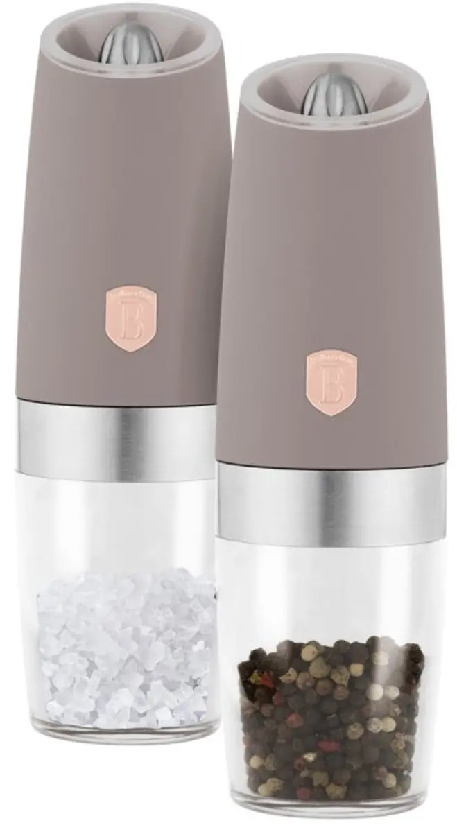 Peper- en zoutmolen, zwaartekracht-set van 2 stuks, Taupe Collection