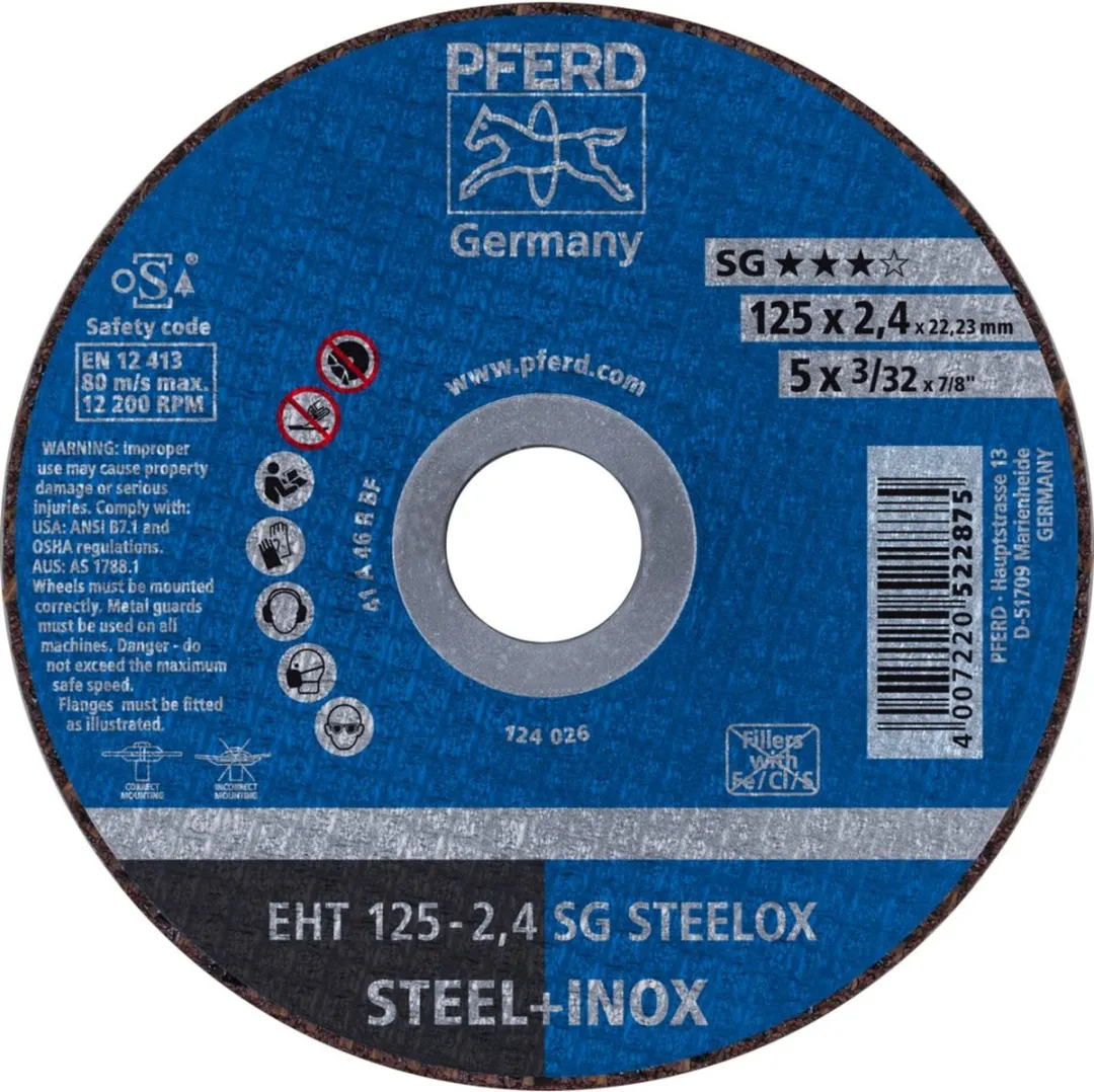 Pferd Sg Steelox Doorslijpschijf 125mm - 25 Stuks