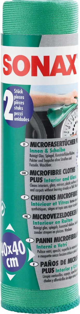 Sonax Plus Innen & Scheibe Microvezeldoek 2 stuks