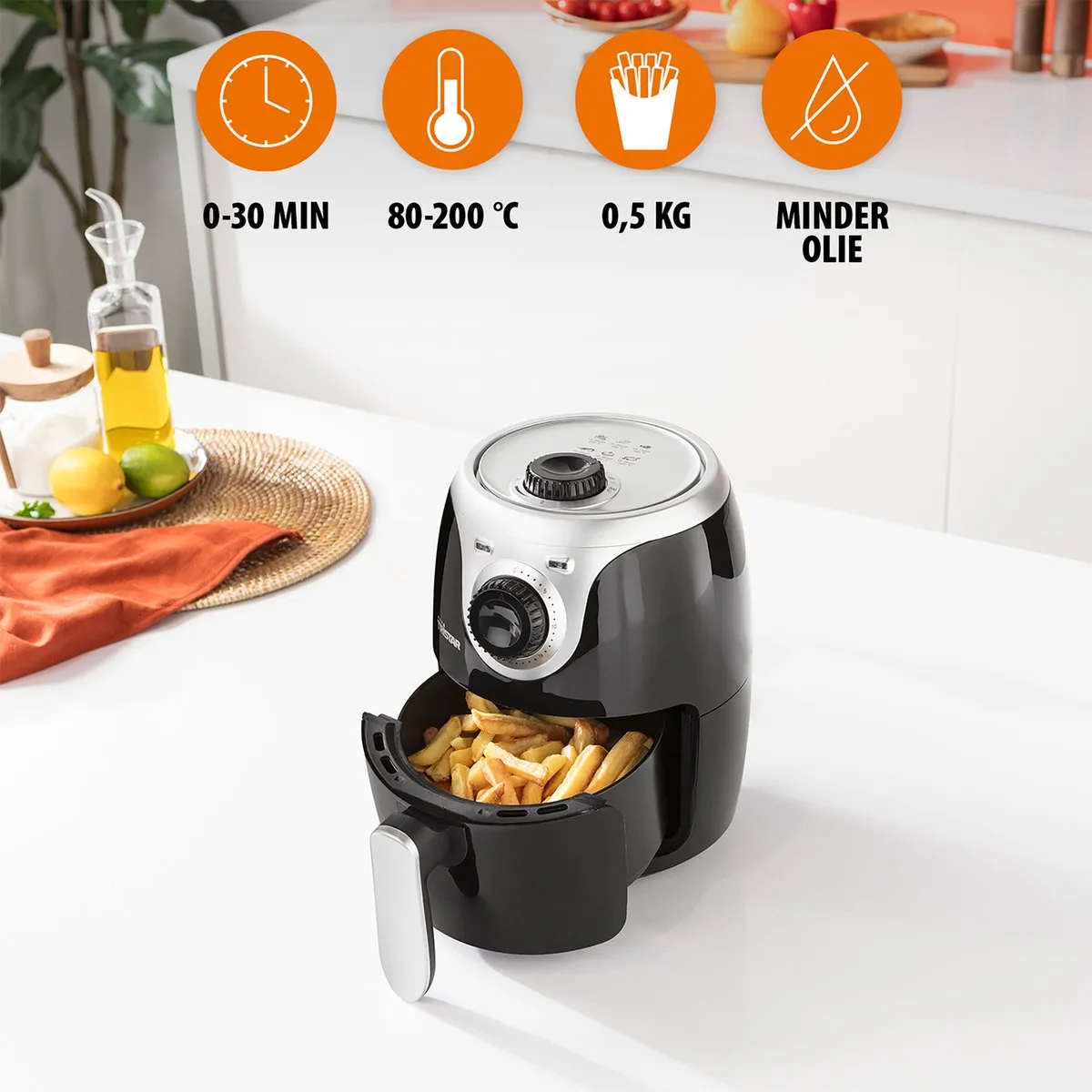 Tristar FR-6980 - Airfryer M - 2L - Geschikt voor 2 porties - PFAS-vrij