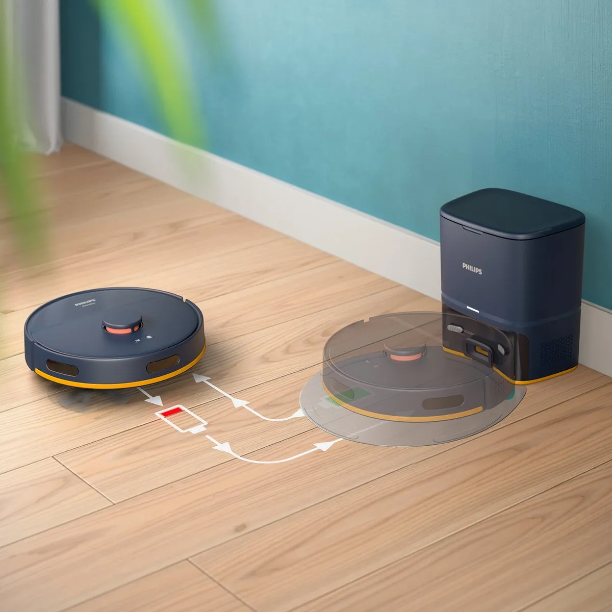 Philips HomeRun 2000 XU2100/15 Robotstofzuiger met Dweilfunctie - Grijs - afbeelding 6 van 6