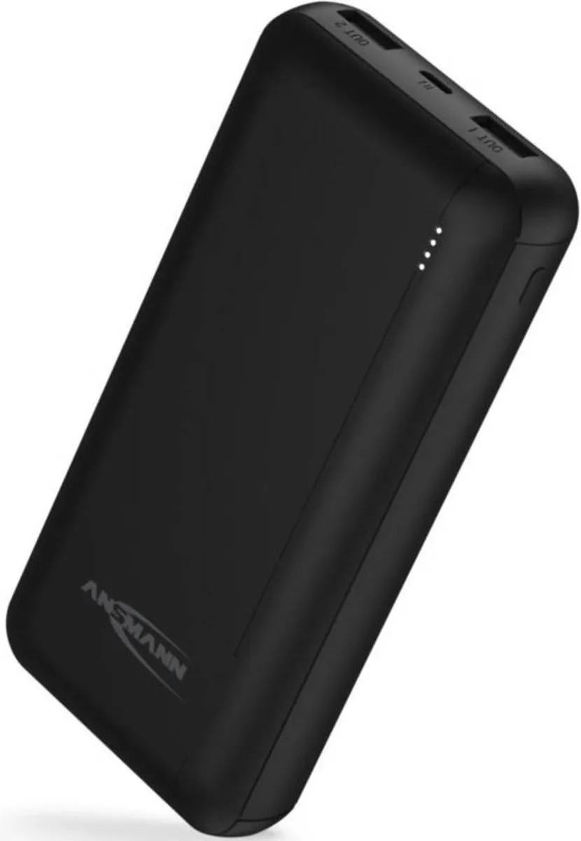 Ansmann Powerbank PB212 20.000mAh - 2x USB - Zwart - afbeelding 6 van 6