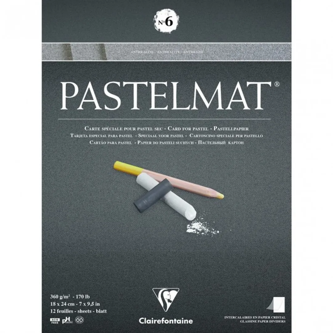 Clairefontaine Pastelmat Blok No.6 Antraciet 18x22cm