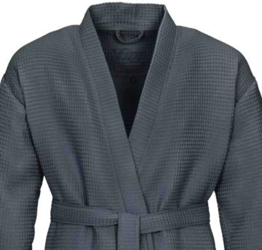 Vossen Rom Badjas (flanell) - Antraciet - M - afbeelding 2 van 4