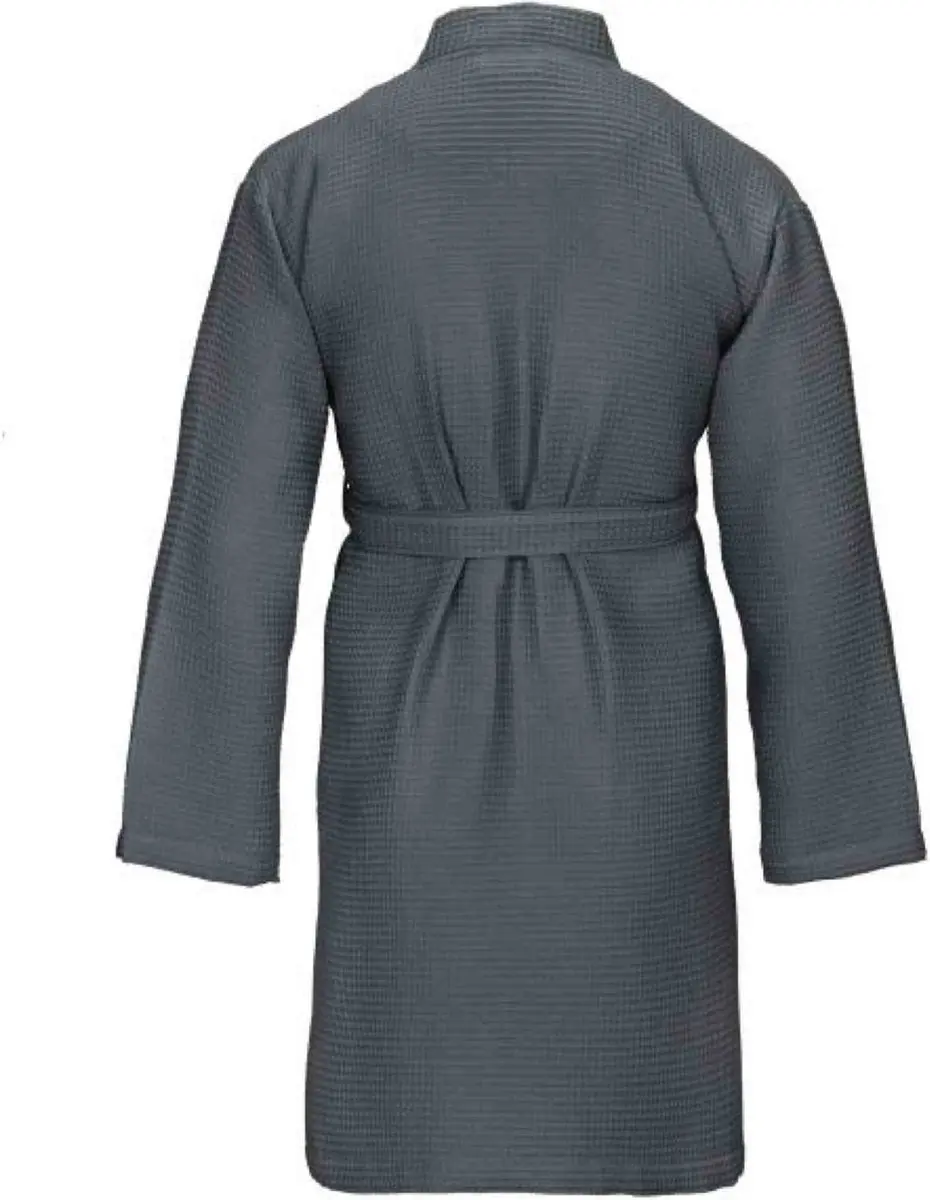 Vossen Rom Badjas (flanell) - Antraciet - M - afbeelding 4 van 4