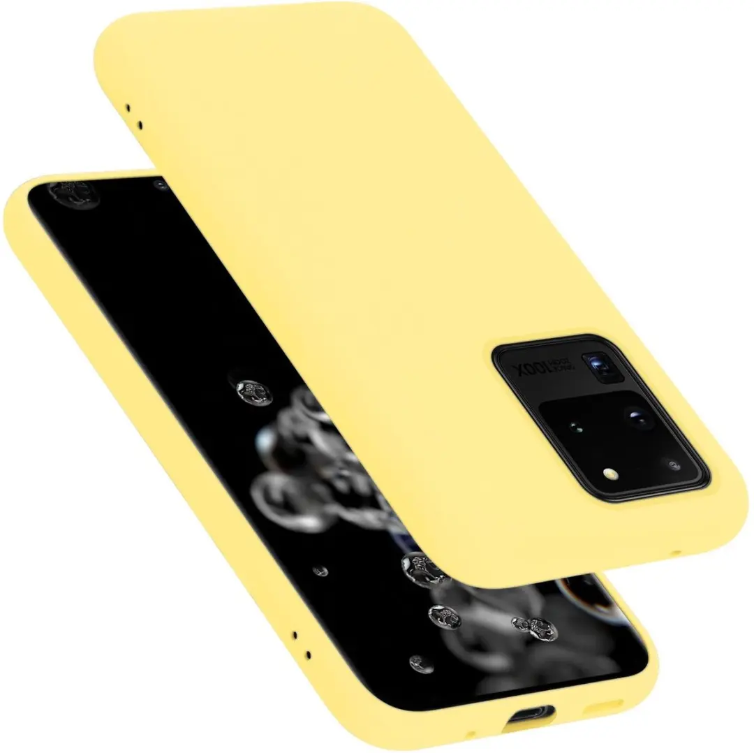 Cadorabo Hoesje geschikt voor Samsung Galaxy S20 ULTRA in LIQUID GEEL