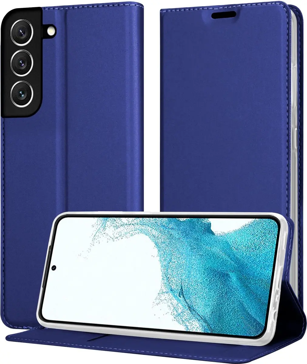 Cadorabo Hoesje geschikt voor Samsung Galaxy S22 in CLASSY DONKER BLAUW