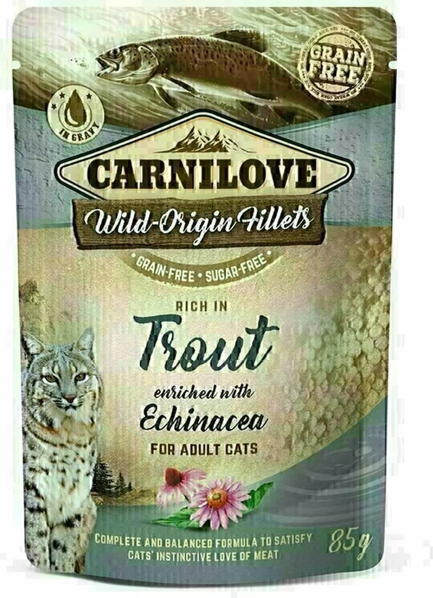 Carnilove Cat Pouch Forel met Echinacea 85g - 24 Stuks