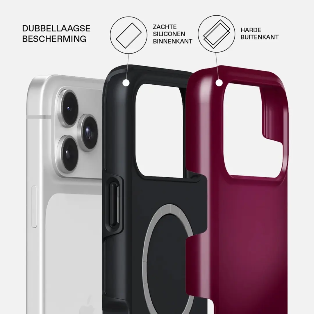 Burga Tough Hoesje iPhone 17 Pro - MagSafe - Dark Cherry - afbeelding 2 van 4