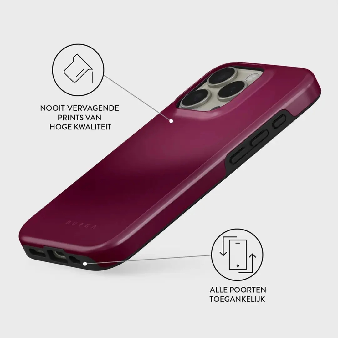 Burga Tough Backcover MagSafe iPhone 16 Pro - Dark Cherry - afbeelding 3 van 4