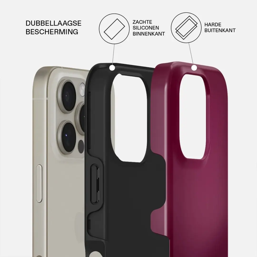 Burga Tough Backcover MagSafe iPhone 16 Pro - Dark Cherry - afbeelding 2 van 4