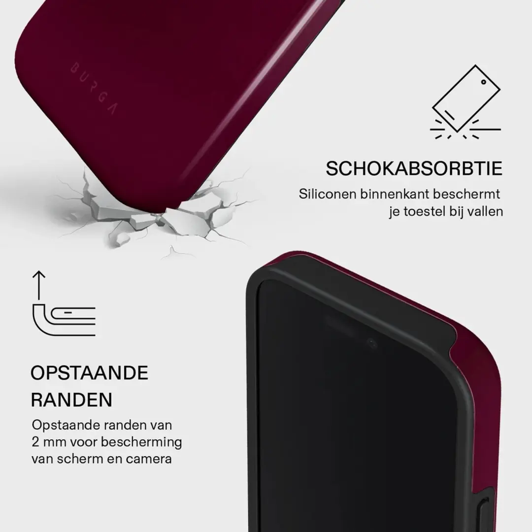 Burga Tough Backcover MagSafe iPhone 16 Pro - Dark Cherry - afbeelding 4 van 4