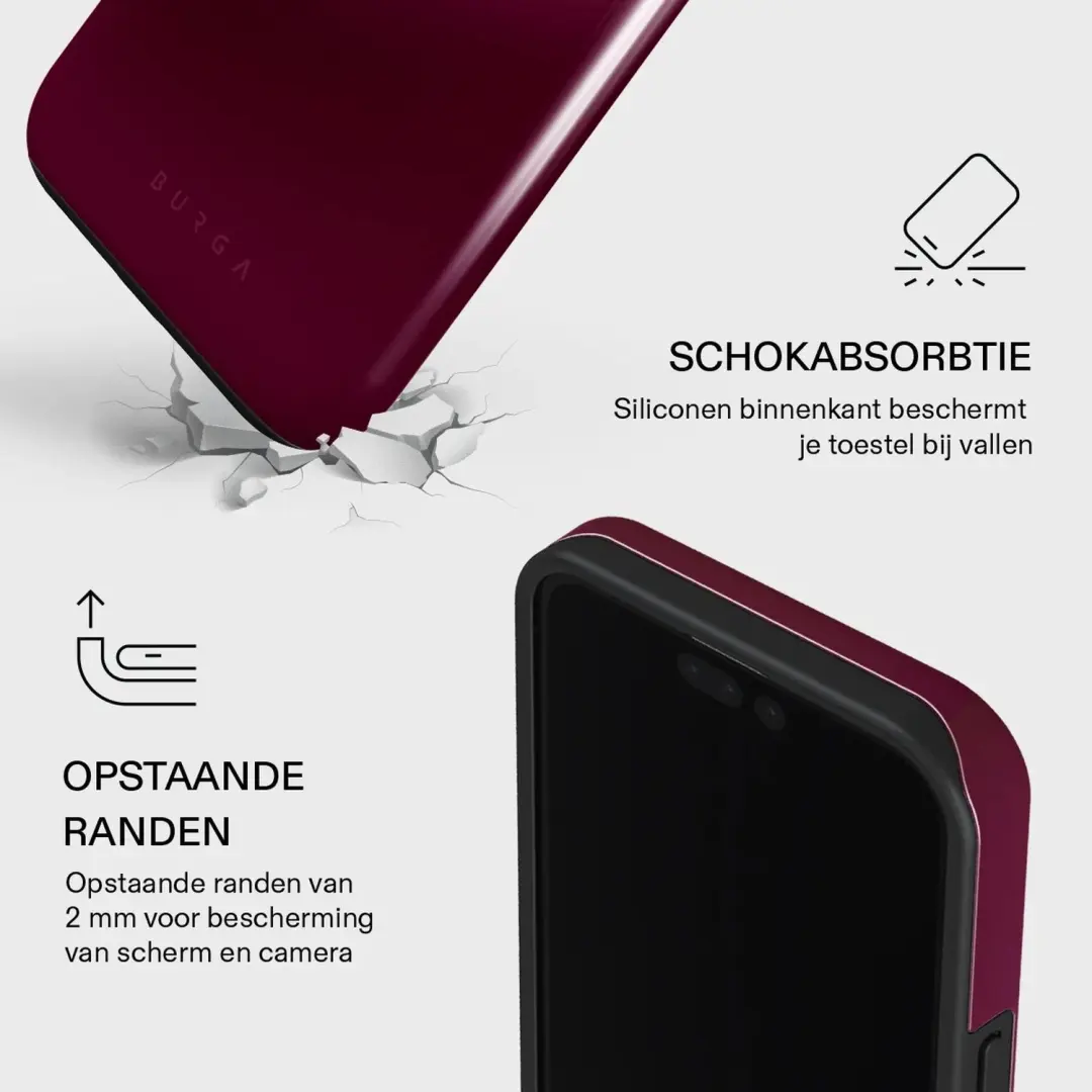 Burga Tough Hoesje MagSafe iPhone 15 Pro - Dark Cherry - afbeelding 4 van 4