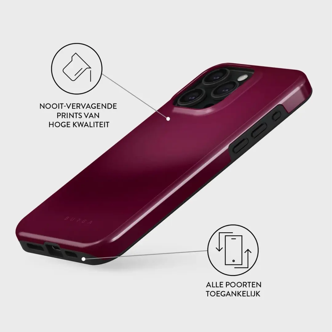Burga Tough Hoesje MagSafe iPhone 15 Pro - Dark Cherry - afbeelding 3 van 4