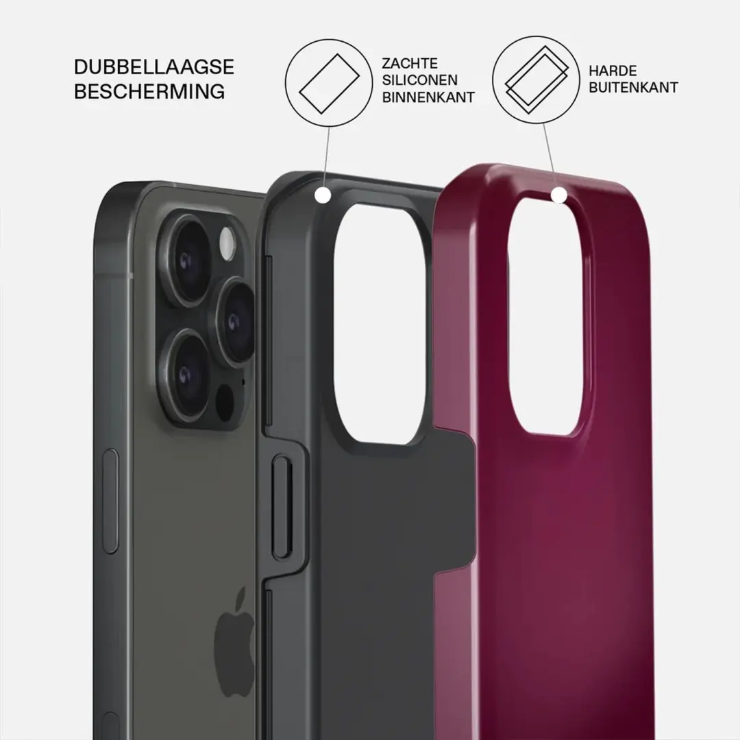 Burga Tough Hoesje MagSafe iPhone 15 Pro - Dark Cherry - afbeelding 2 van 4