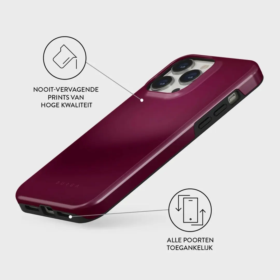 Burga Tough Backcover MagSafe iPhone 14 Pro - Dark Cherry - afbeelding 3 van 4