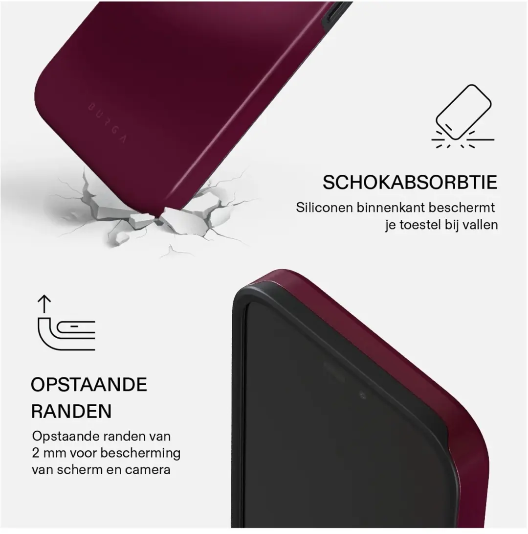 Burga Tough Backcover MagSafe iPhone 18 Pro - Dark Cherry - afbeelding 5 van 5