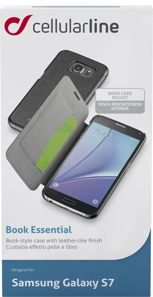 Cellular Line Samsung Bookcase Book Essential Zwart Galaxy S7