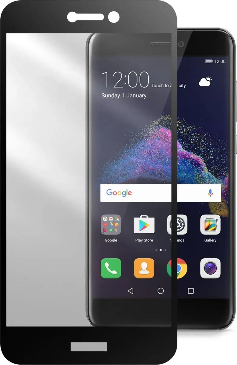 Cellular Line Huawei P8 Lite (2017), SP, gehard glas, zwart