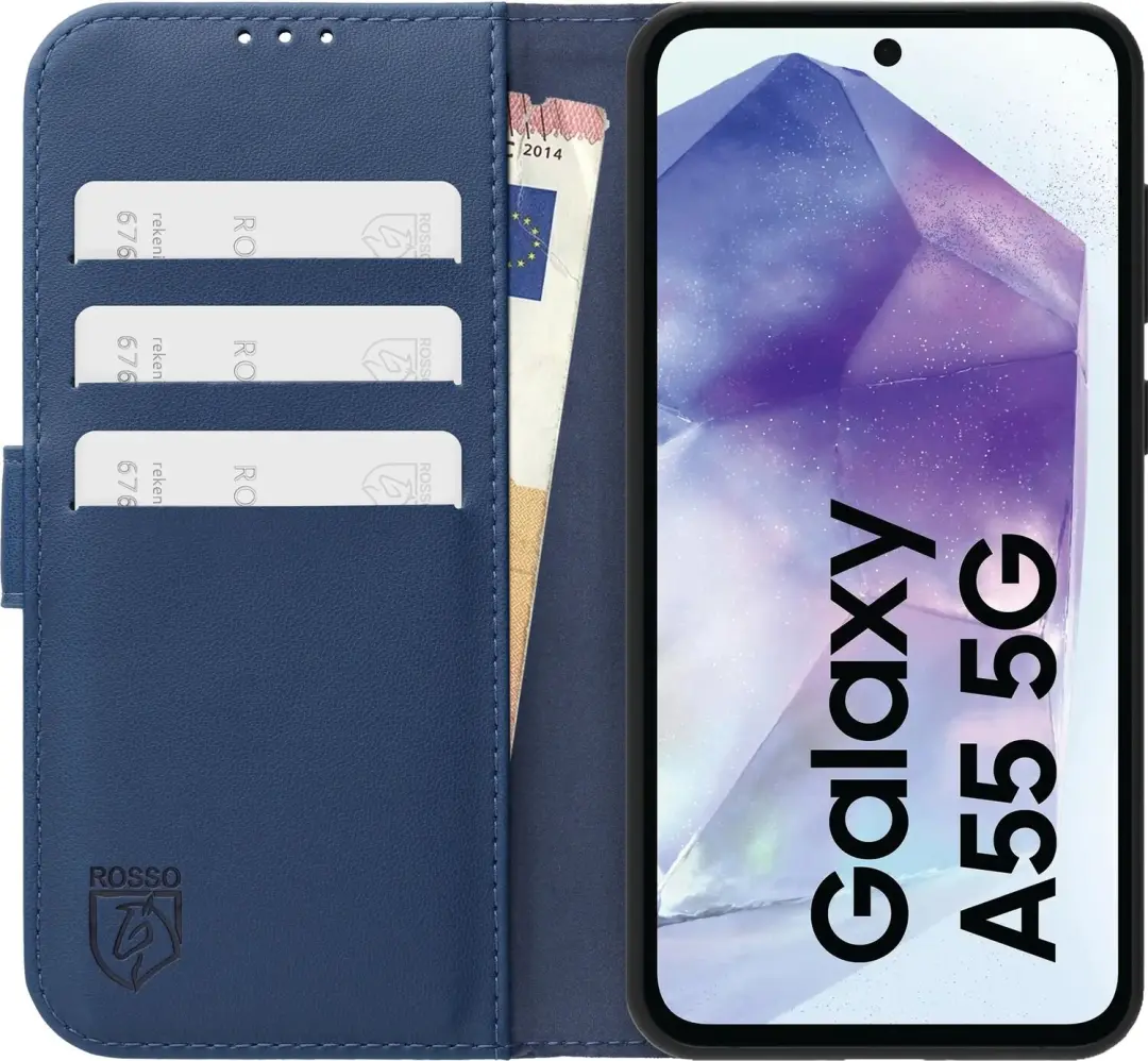 Rosso Element Modern Samsung Galaxy A55 Hoesje - Blauw - afbeelding 3 van 5