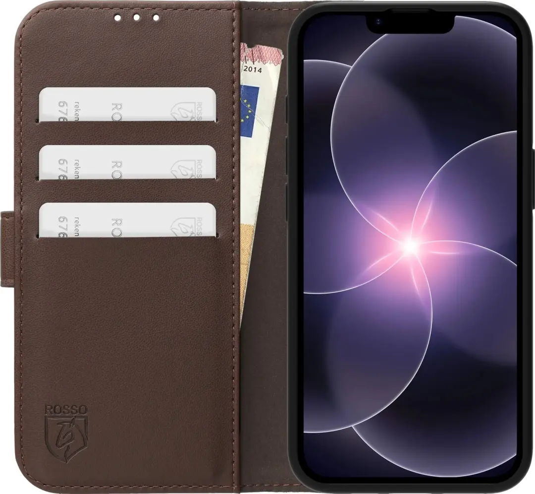 Rosso Element Modern iPhone 17e / 16e Hoesje - Bruin - afbeelding 3 van 6