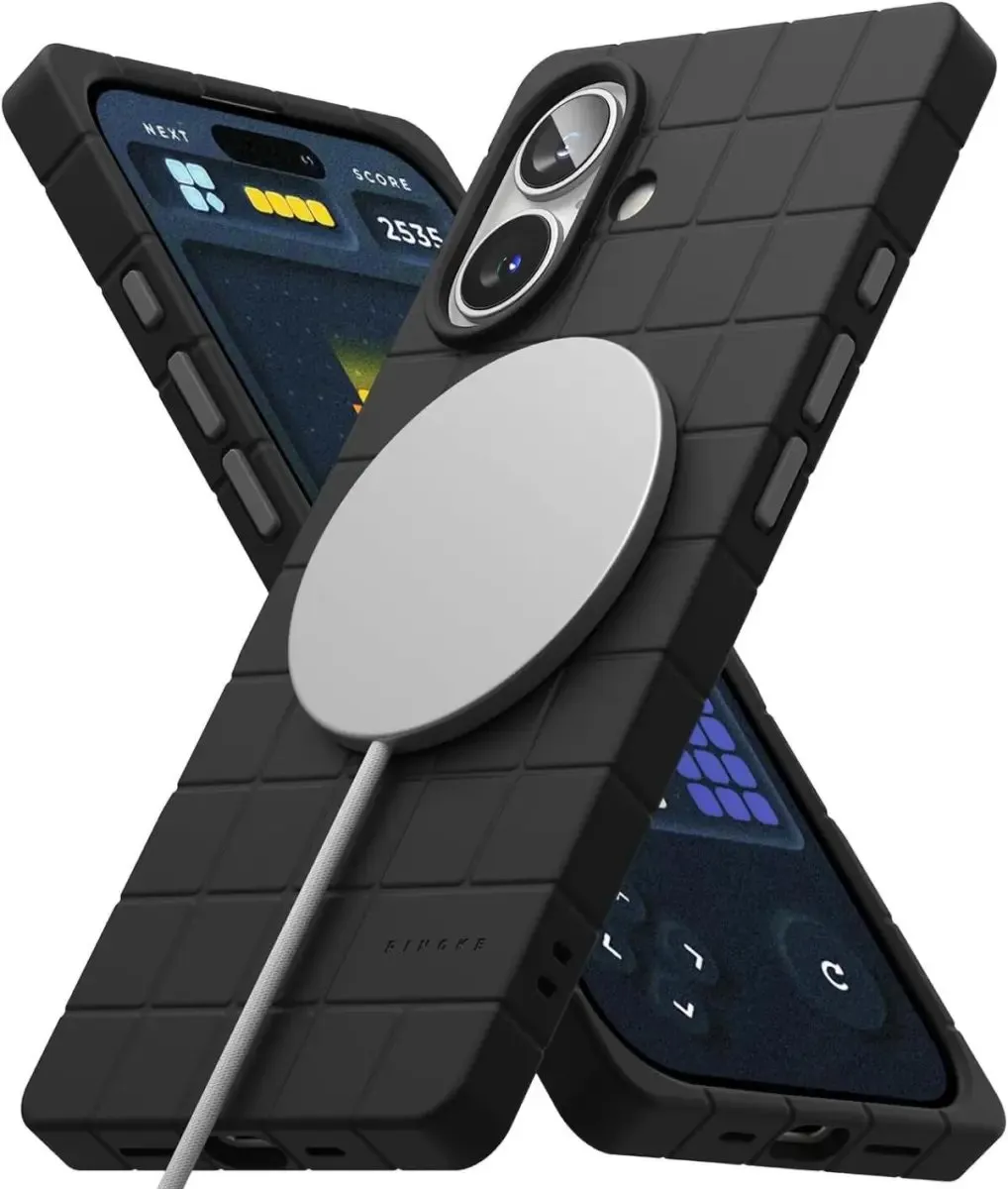Ringke Bitmap Silicone Magnetic Hoesje iPhone 16 - MagSafe - Zwart