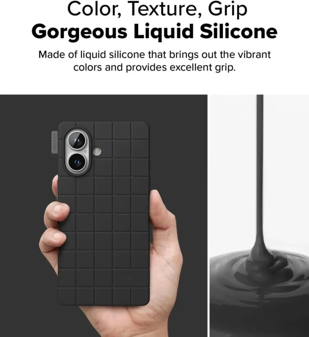 Ringke Bitmap Silicone Magnetic Hoesje iPhone 16 - MagSafe - Zwart
