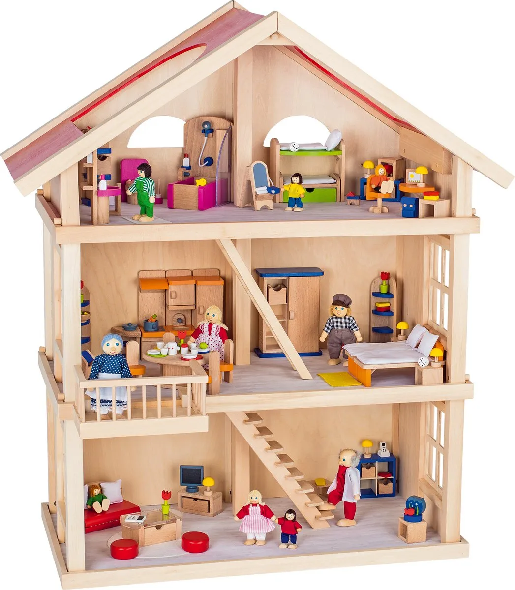Goki Poppenhuis 3 verdiepingen - Multi