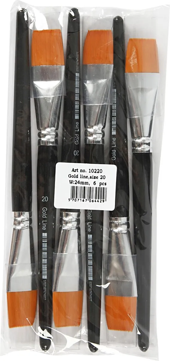 Creativ Company Gold Line Penselen Plat - 6 Stuks