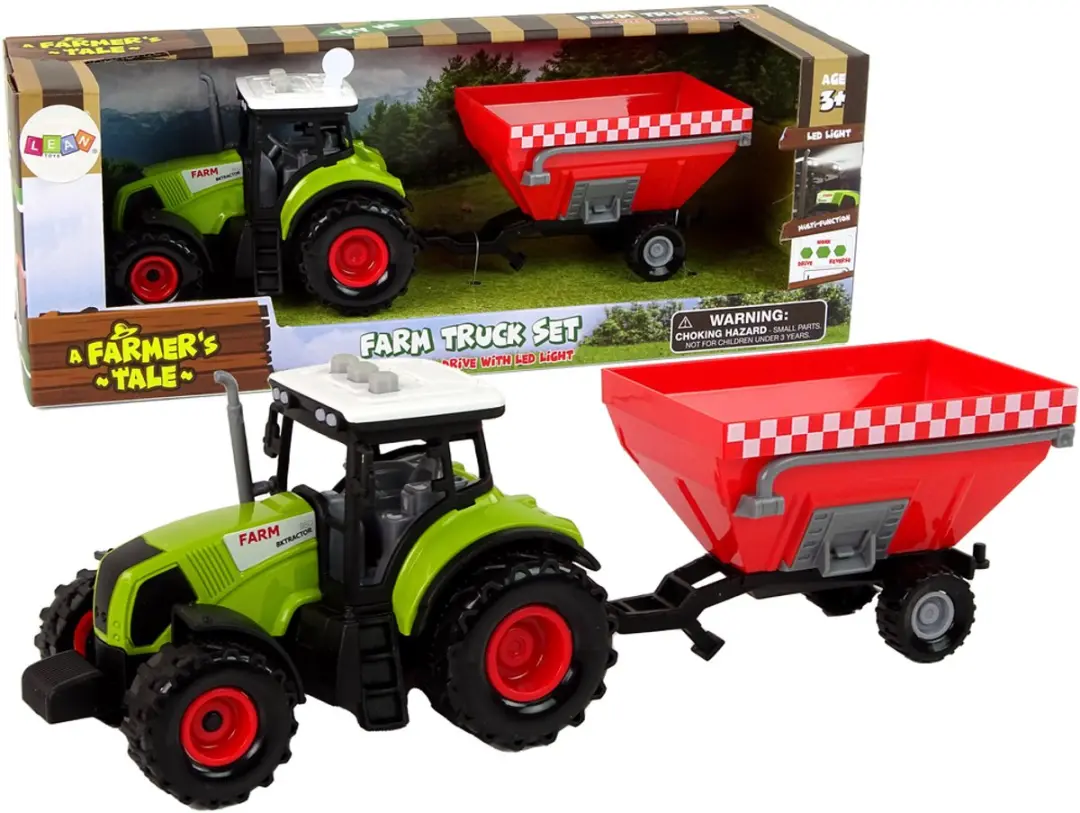 Lean Toys Tractor Farm Graantrailer