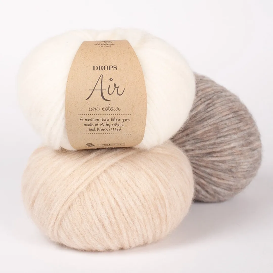 Drops Air Uni Colour Geel Wolgaren