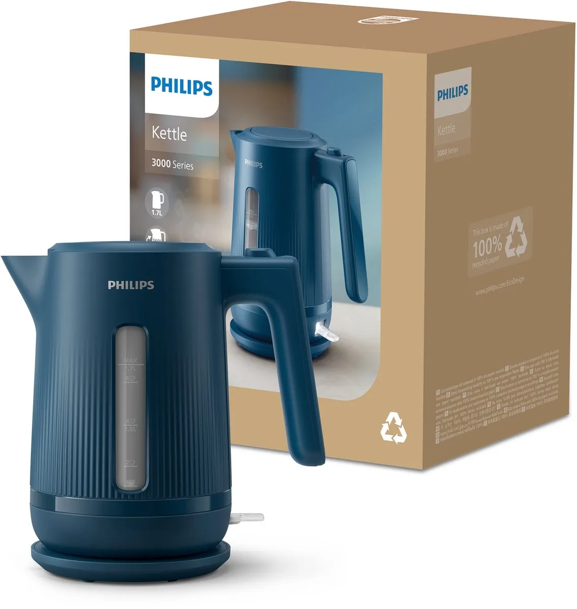 Philips 3000 Series HD9411/70 Waterkoker 1.7L - Blauw