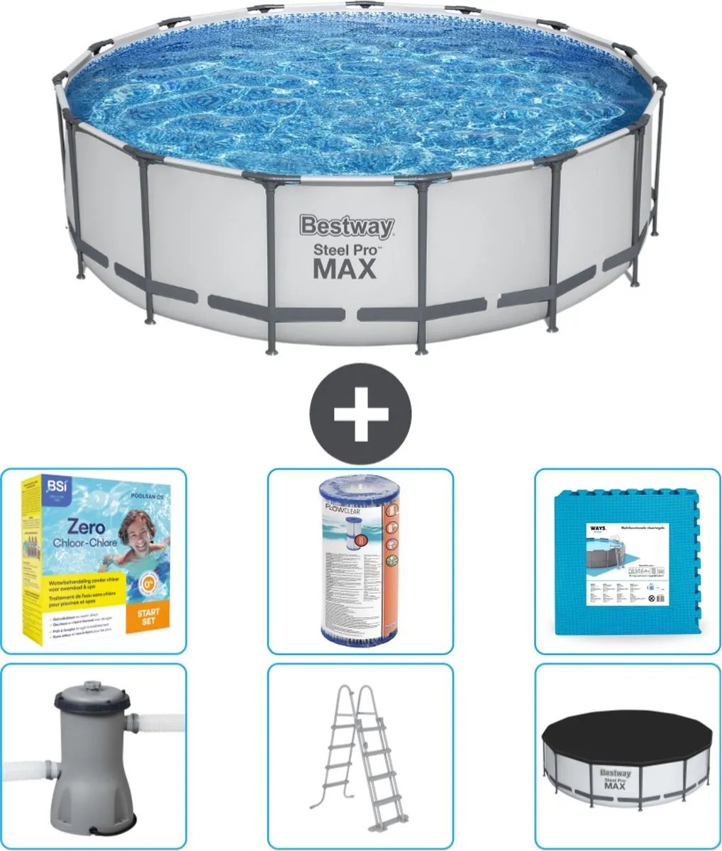 Bestway Steel Pro MAX Zwembad 457x122cm - Grijs - 19.480L