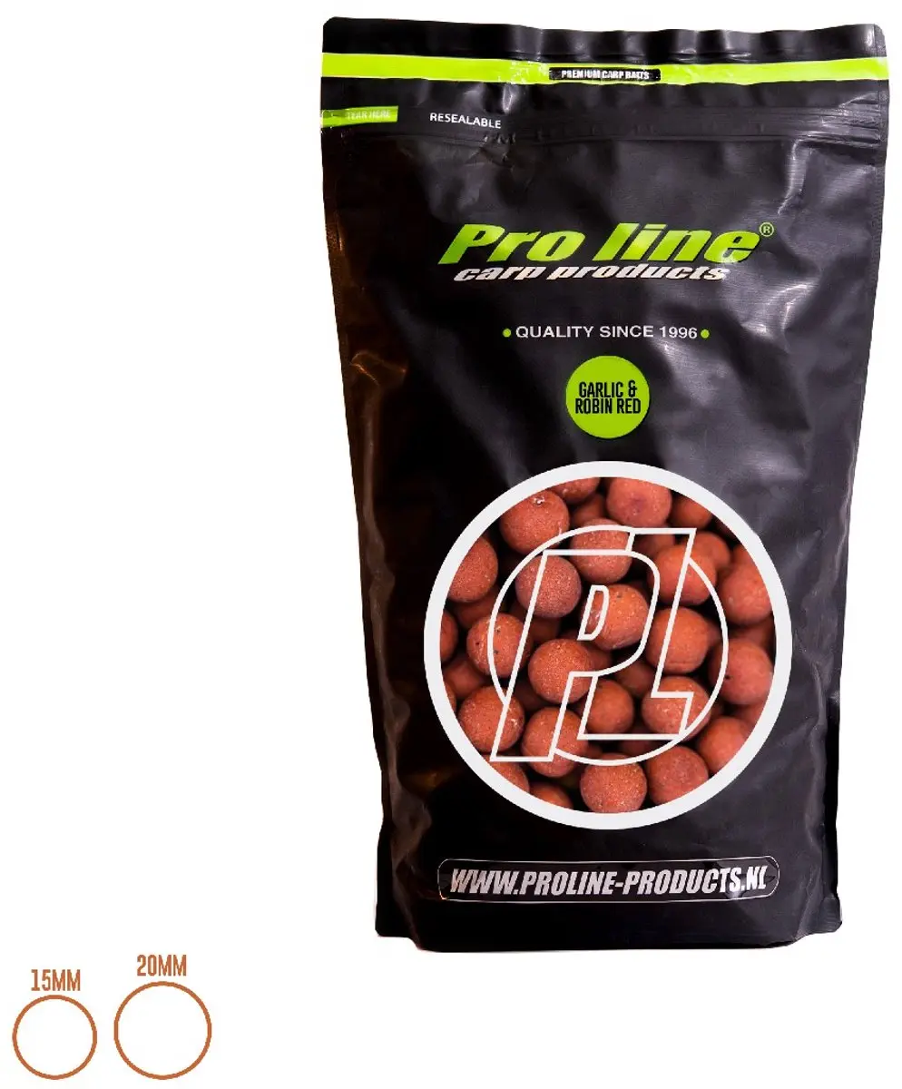Proline Garlic & Robin Red Boilies 15mm - 5kg - afbeelding 3 van 5