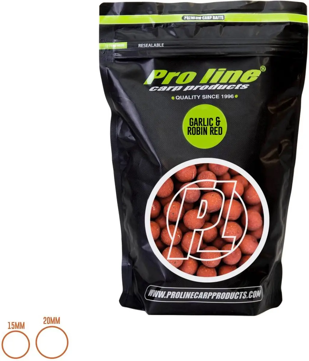 Proline Garlic & Robin Red Boilies 15mm - 5kg - afbeelding 4 van 5