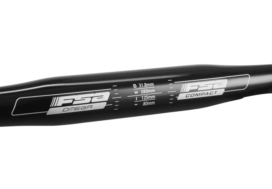 FSA Road Omega Compact Stuur 31.8mm 440mm - Zwart - afbeelding 3 van 4