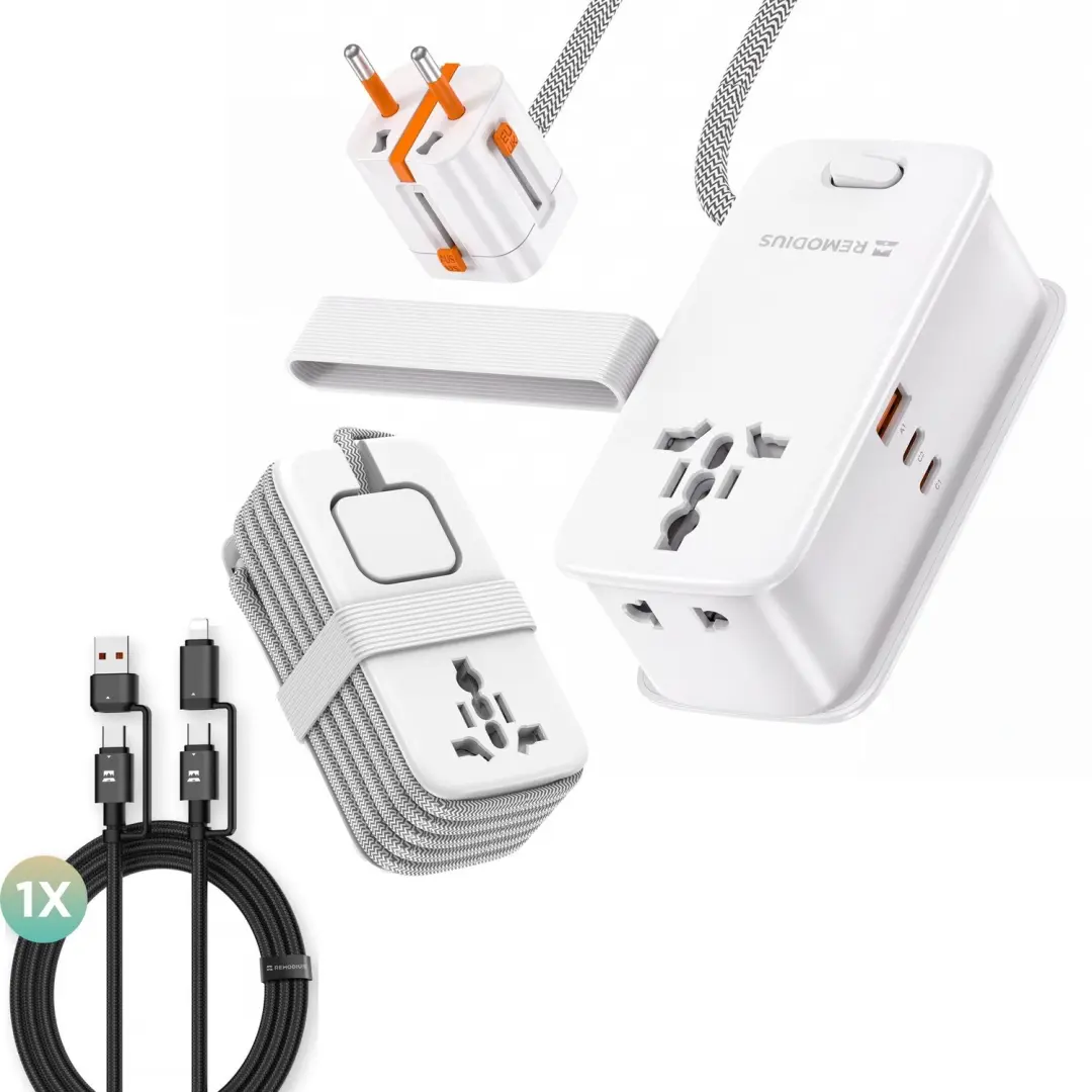 Remodius Reisstekkerdoos 3 USB