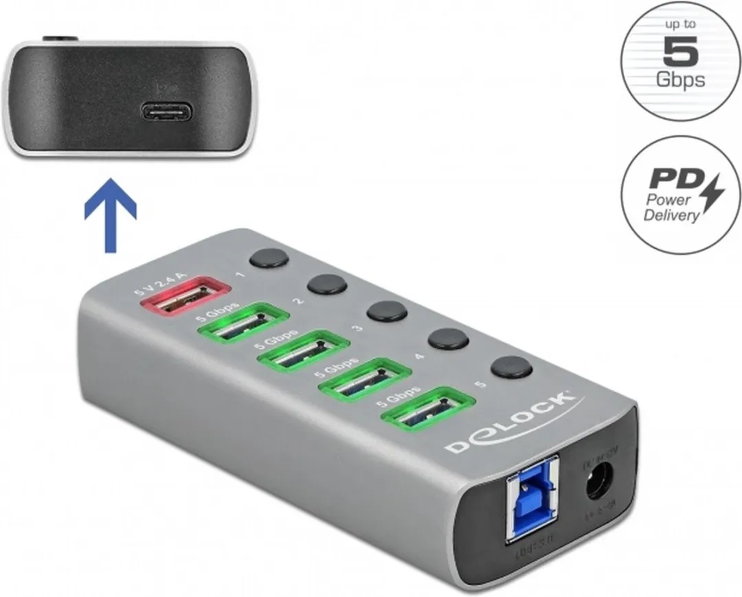 Delock USB Hub 63263 6 Poorten