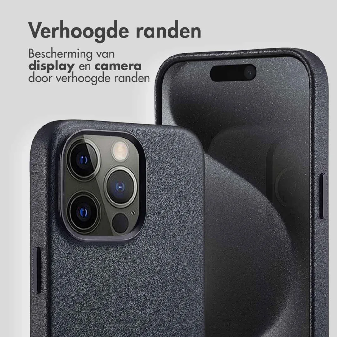 Accezz Hoesje iPhone 15 Pro Max - MagSafe Leather Black - 2 Pasjes